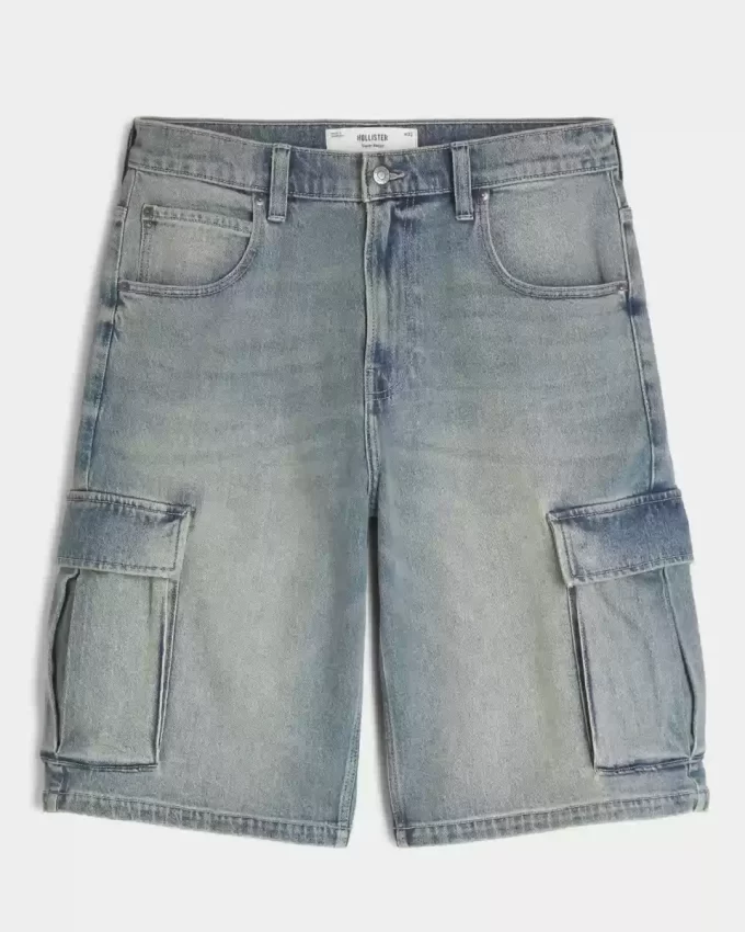 Medium Wash Super Baggy Τζιν Σορτς Cargo Medium Wash Super Baggy Τζιν Σορτς Cargo
