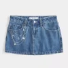 Τζιν Mini Skort με μεσαία κεντημένη αλυσίδα