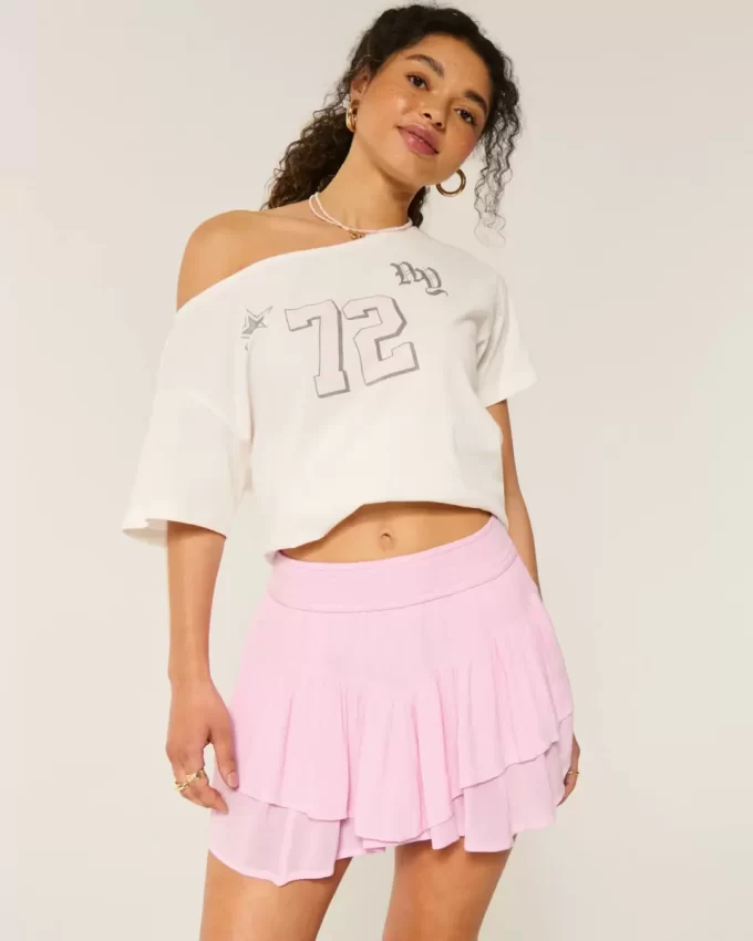 Mini Skort με ασύμμετρο στρίφωμα Mini Skort με ασύμμετρο στρίφωμα