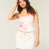 Χαμηλό ψηλό λευκό τζιν Mini Skort Χαμηλό ψηλό λευκό τζιν Mini Skort