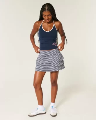 Mini Skort πλεκτό βολάν