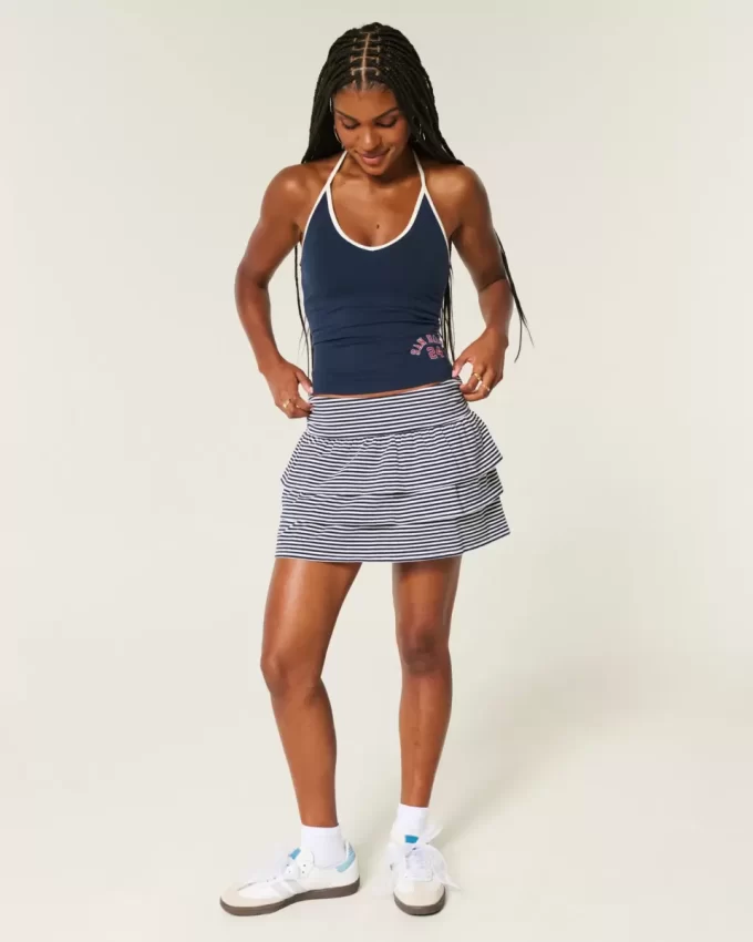 Mini Skort πλεκτό βολάν
