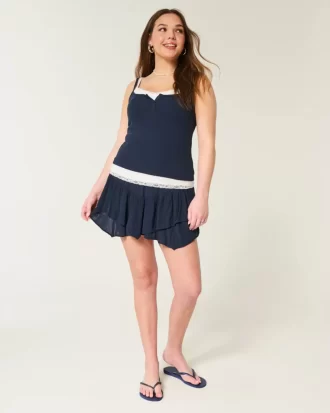 Mini Skort με ασύμμετρο στρίφωμα