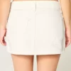 Χαμηλό ψηλό λευκό τζιν Mini Skort Χαμηλό ψηλό λευκό τζιν Mini Skort