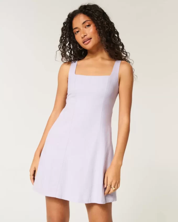 Μίνι δομημένο φόρεμα από λινό-Μείγμα Μίνι δομημένο φόρεμα από λινό-Μείγμα