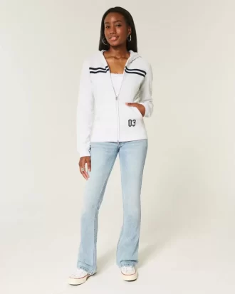 Λεπτό ριγέ κουκούλα με φερμουάρ