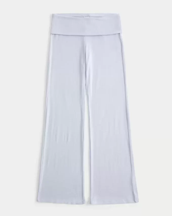 Άνετο πλεκτό παντελόνι ύπνου με αναδιπλούμενη μέση Άνετο πλεκτό παντελόνι ύπνου με αναδιπλούμενη μέση
