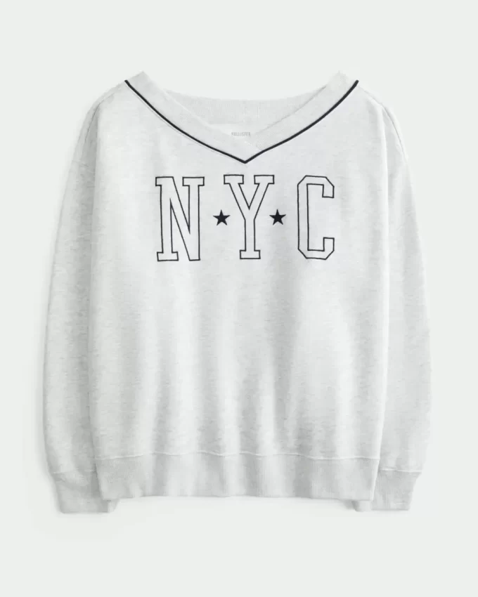 Υπερμεγέθη φούτερ NYC Graphic V-Neck Υπερμεγέθη φούτερ NYC Graphic V-Neck