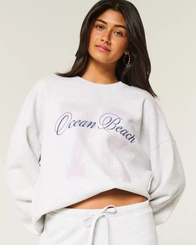 Υπερμεγέθη φούτερ Ocean Beach Graphic Crew Υπερμεγέθη φούτερ Ocean Beach Graphic Crew