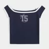 Γραφικό μπλουζάκι με λογότυπο off-the-Shoulder