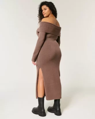 Μίντι πουλόβερ φόρεμα off-the-Shoulder