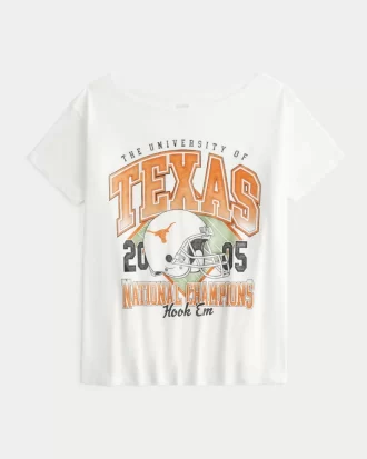 Off-the-Shoulder University of Texas στο Austin Longhorns Graphic Tee