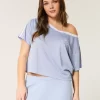 Υπερμεγέθη γραφική φανέλα Off-the-Shoulder Varsity Υπερμεγέθη γραφική φανέλα Off-the-Shoulder Varsity