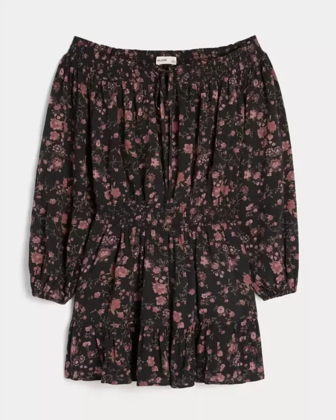 Πλεκτό φόρεμα On/Off-the-Shoulder Πλεκτό φόρεμα On/Off-the-Shoulder