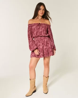Πλεκτό φόρεμα On/Off-the-Shoulder Πλεκτό φόρεμα On/Off-the-Shoulder