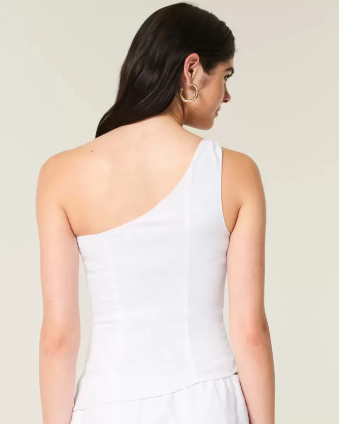 Λινό-Μείγμα με One-Shoulder Top Λινό-Μείγμα με One-Shoulder Top
