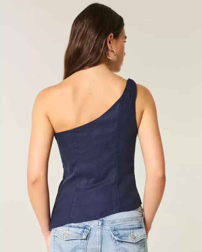 Λινό-Μείγμα με One-Shoulder Top Λινό-Μείγμα με One-Shoulder Top