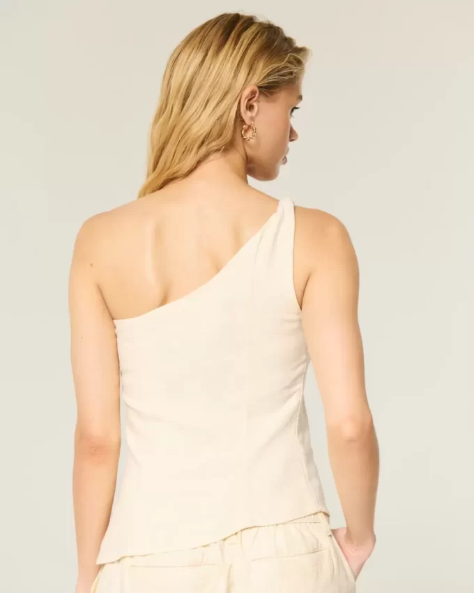 Λινό-Μείγμα με One-Shoulder Top Λινό-Μείγμα με One-Shoulder Top