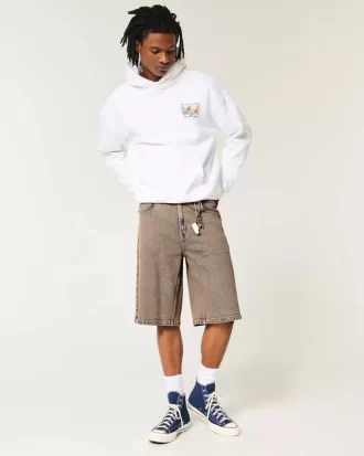 Καφέ τζιν σορτς Overdye Super Baggy
