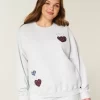Oversized Heart Graphic Crew φούτερ