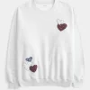 Oversized Heart Graphic Crew φούτερ