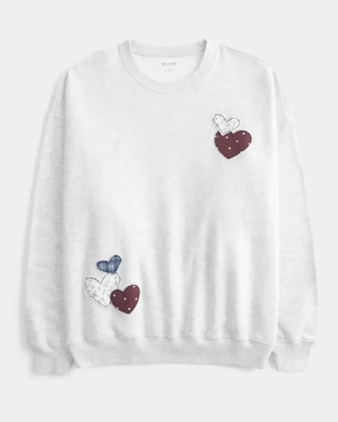 Oversized Heart Graphic Crew φούτερ