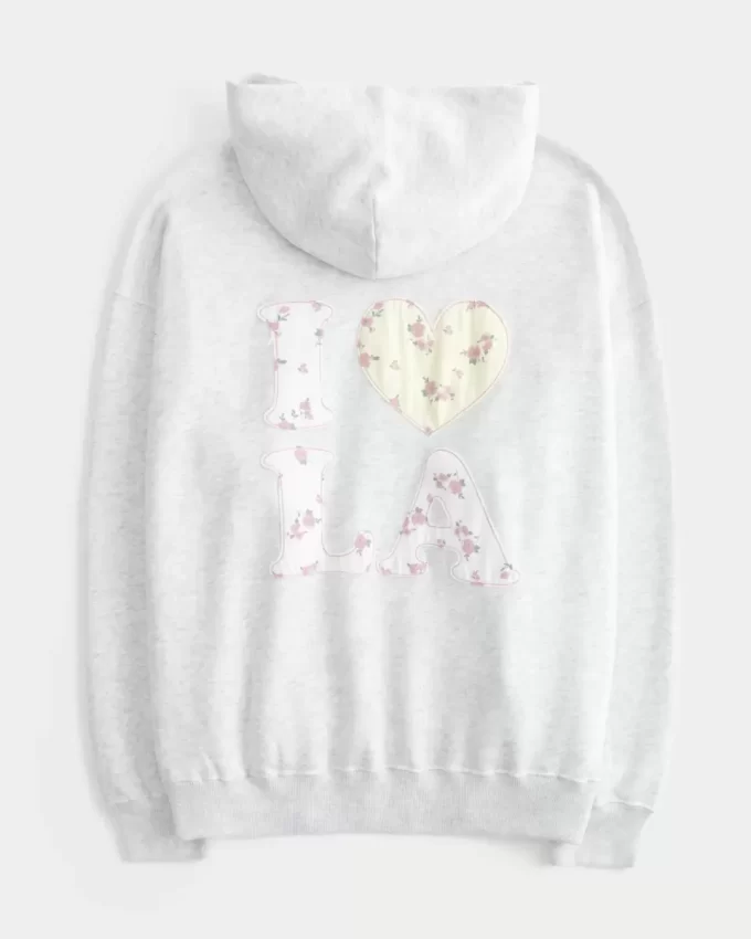 Oversized I Heart LA Graphic Hoodie Oversized I Heart LA Graphic Hoodie