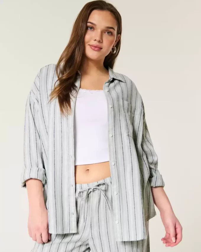 Πουκάμισο Oversized Line-Blend