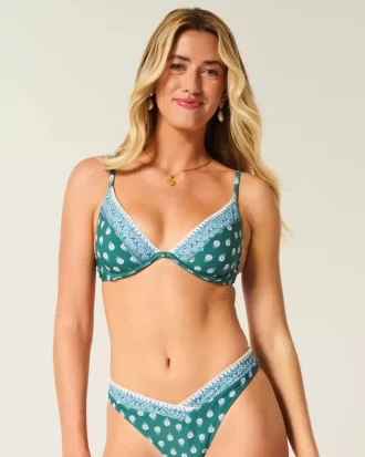 Τοπ μπικίνι με κεντημένη βελονιά Plunge Underwire