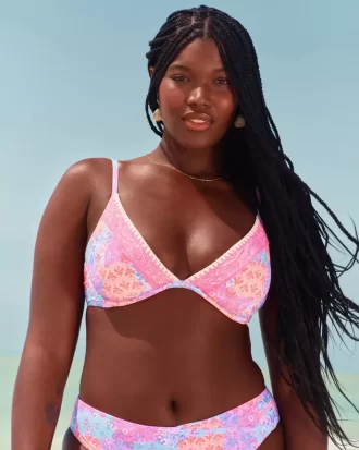 Τοπ μπικίνι με κεντημένη βελονιά Plunge Underwire