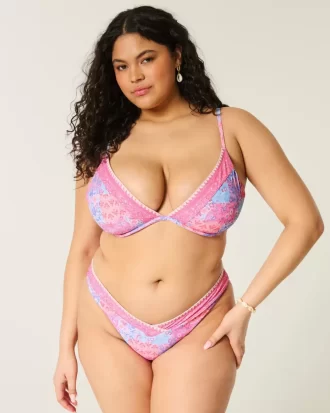 Τοπ μπικίνι με κεντημένη βελονιά Plunge Underwire