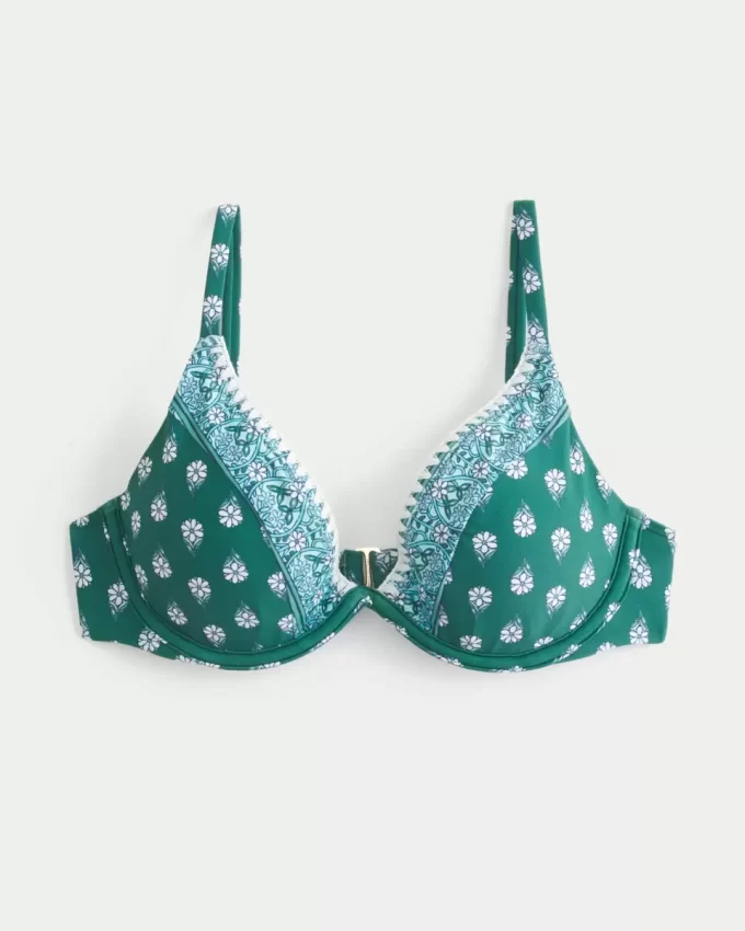 Τοπ μπικίνι με κεντημένη βελονιά Plunge Underwire