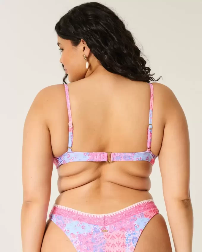 Τοπ μπικίνι με κεντημένη βελονιά Plunge Underwire