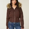 Μπουφάν Puffer Bomber Trim Faux Fur