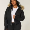 Μπουφάν Puffer Bomber Trim Faux Fur Μπουφάν Puffer Bomber Trim Faux Fur