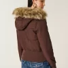 Μπουφάν Puffer Bomber Trim Faux Fur