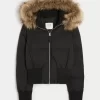 Μπουφάν Puffer Bomber Trim Faux Fur Μπουφάν Puffer Bomber Trim Faux Fur