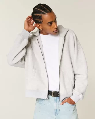 Rectangle Fit Zip-Up Hoodie