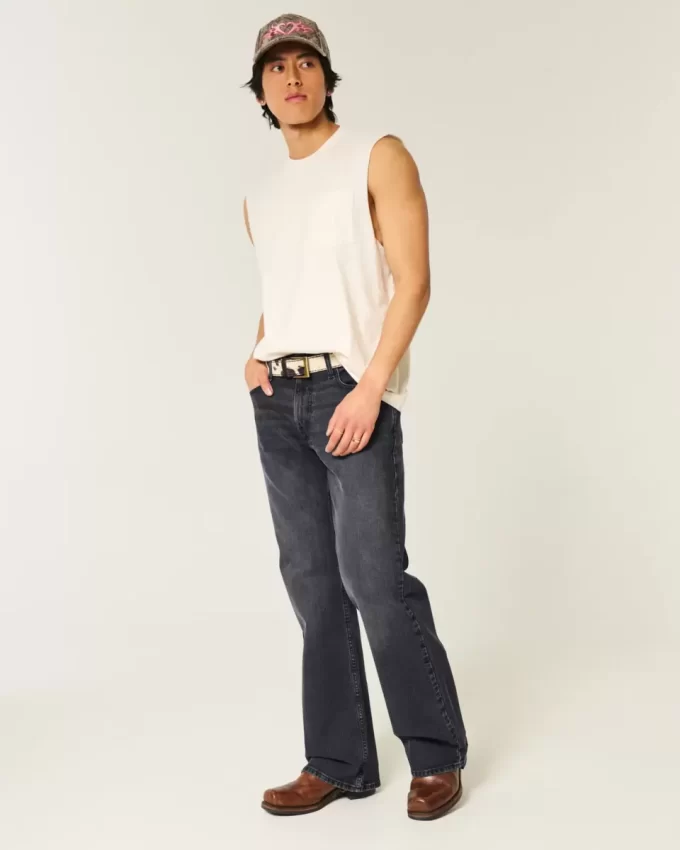 Πλυμένο μαύρο τζιν Relaxed Bootcut Πλυμένο μαύρο τζιν Relaxed Bootcut