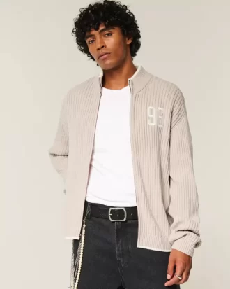 Πουλόβερ Relaxed Number Graphic Zip-up Πουλόβερ Relaxed Number Graphic Zip-up