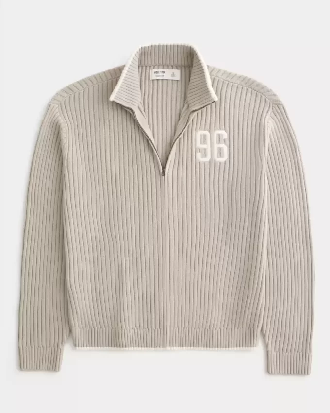Πουλόβερ Relaxed Number Graphic Zip-up Πουλόβερ Relaxed Number Graphic Zip-up