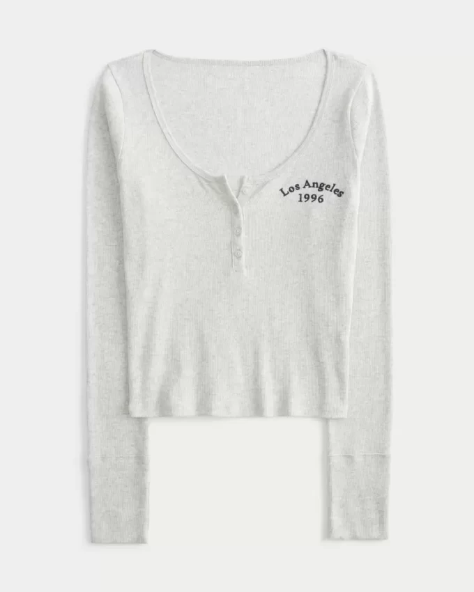 Ribbed Los Angeles Graphic Henley Ribbed Los Angeles Graphic Henley