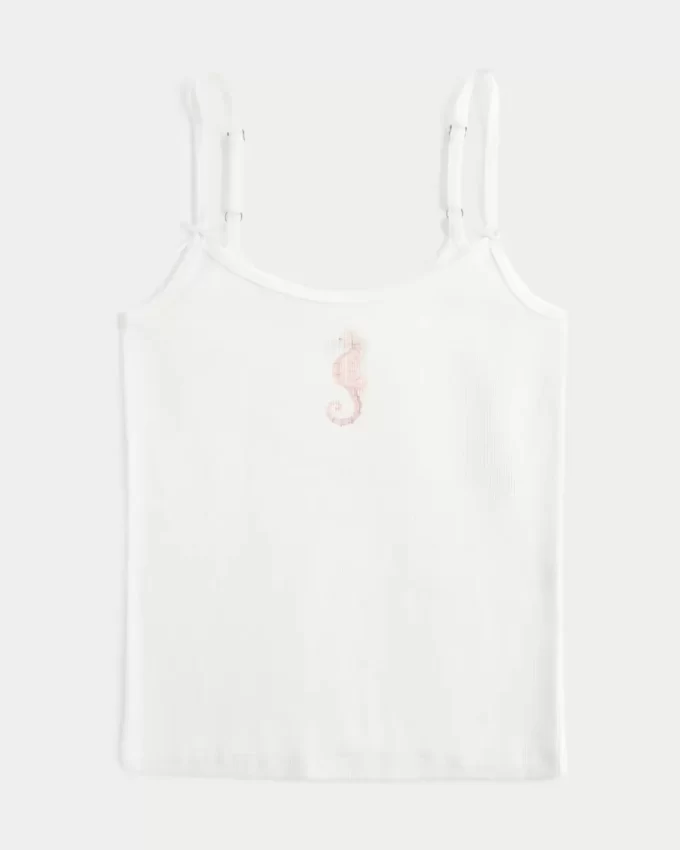 Ribbed Seahorse Graphic Cami Ribbed Seahorse Graphic Cami