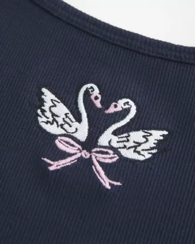 Ribbed Swan Graphic Cami Ribbed Swan Graphic Cami