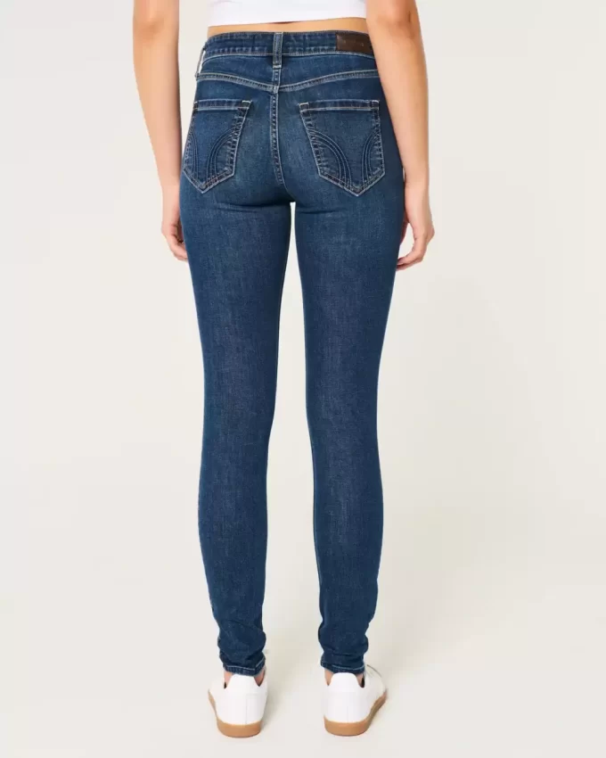 Υψηλό Ripped Dark Wash Super Skinny Jeans Υψηλό Ripped Dark Wash Super Skinny Jeans