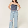 Χαμηλό Ripped Light Wash Baggy Jeans Χαμηλό Ripped Light Wash Baggy Jeans