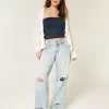 Χαμηλό Ripped Light Wash Baggy Jeans Χαμηλό Ripped Light Wash Baggy Jeans
