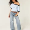 Χαμηλό Ripped Light Wash Baggy Jeans Χαμηλό Ripped Light Wash Baggy Jeans