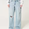 Χαμηλό Ripped Light Wash Baggy Jeans Χαμηλό Ripped Light Wash Baggy Jeans