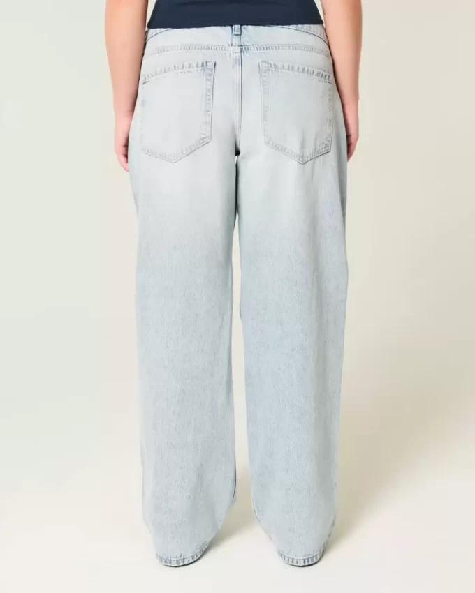 Χαμηλό Ripped Light Wash Baggy Jeans Χαμηλό Ripped Light Wash Baggy Jeans
